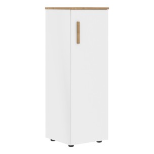 Шкаф колонка с глухой средней дверью и топом FMC 40.1(R) Белый премиум/Дуб Гамильтон 404х429х1213