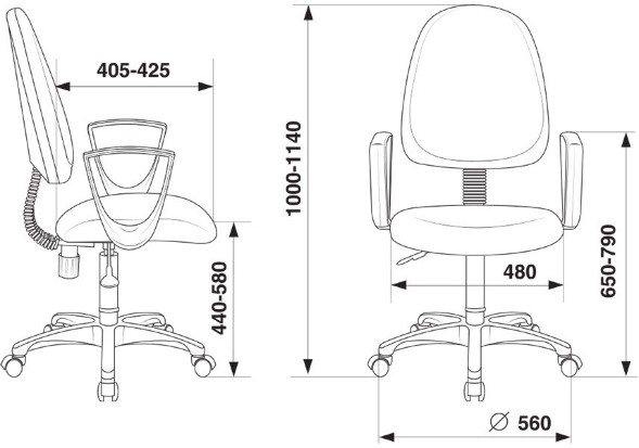 Кресло Бюрократ CH-1300N/3C