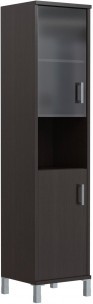 Шкаф-колонка высокая с малой стеклянной дверью и глухой B 431.10(L) Венге Магия 475х450х2054