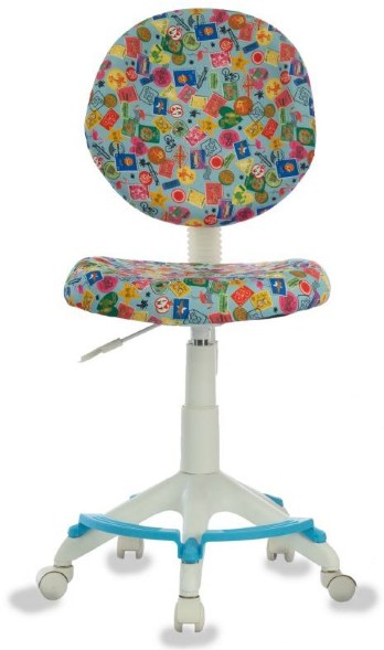 Кресло детское БЮРОКРАТ KD-W6-F/MARK-LB голубой марки (пластик белый)